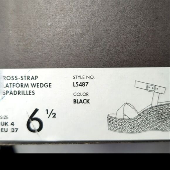 Jcrew NWT black  strap platform wedge espadrilles 6.5 - Picture 5 of 13